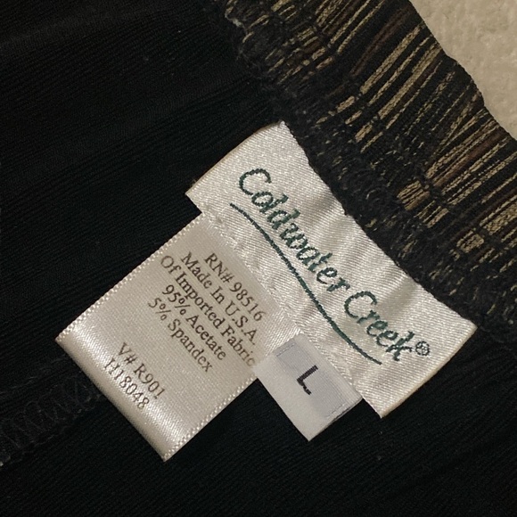 Plisse Pants Pull-On Metallic Pants Black/Gold/Brown NWOT Large Balletco… - Picture 9 of 10